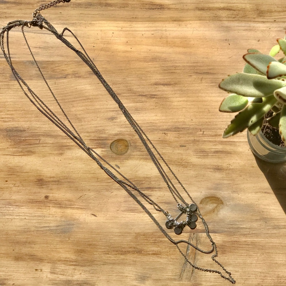 4 silver chain necklaces in one